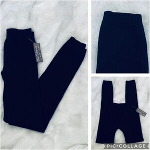 NWT Girls Black Knit Sweater One Step Up Leggings Pants L/XL